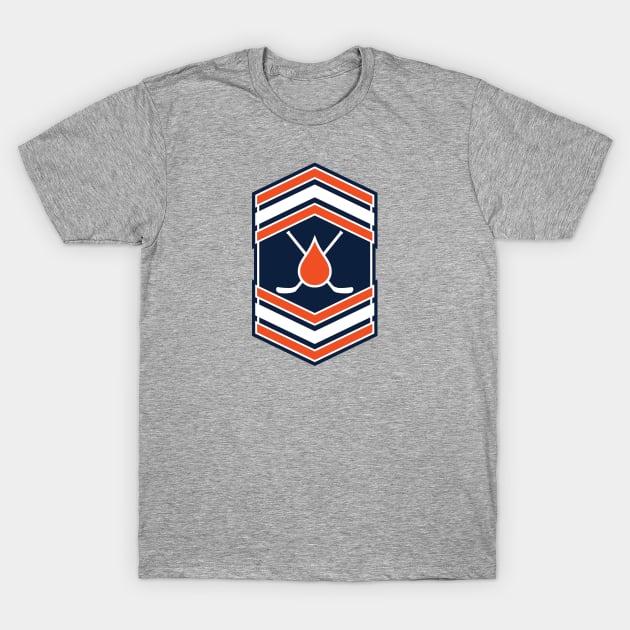 Oil Drop & Hockey Sticks Insignia (Blue & Orange) [Rx-Tp] T-Shirt by Roufxis